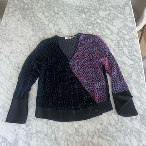 Diane Von Furstenberg Polka Dot Wrap Top